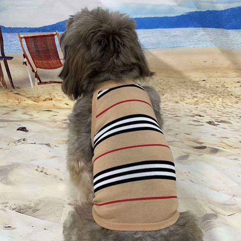 Stylish Striped Design Dog Vest, Soft Knitted Pet Apparel, Fashionable Pet Clothes for Small Medium Dogs, Breathable Dog Tank Top, Trendy Pet Vest for