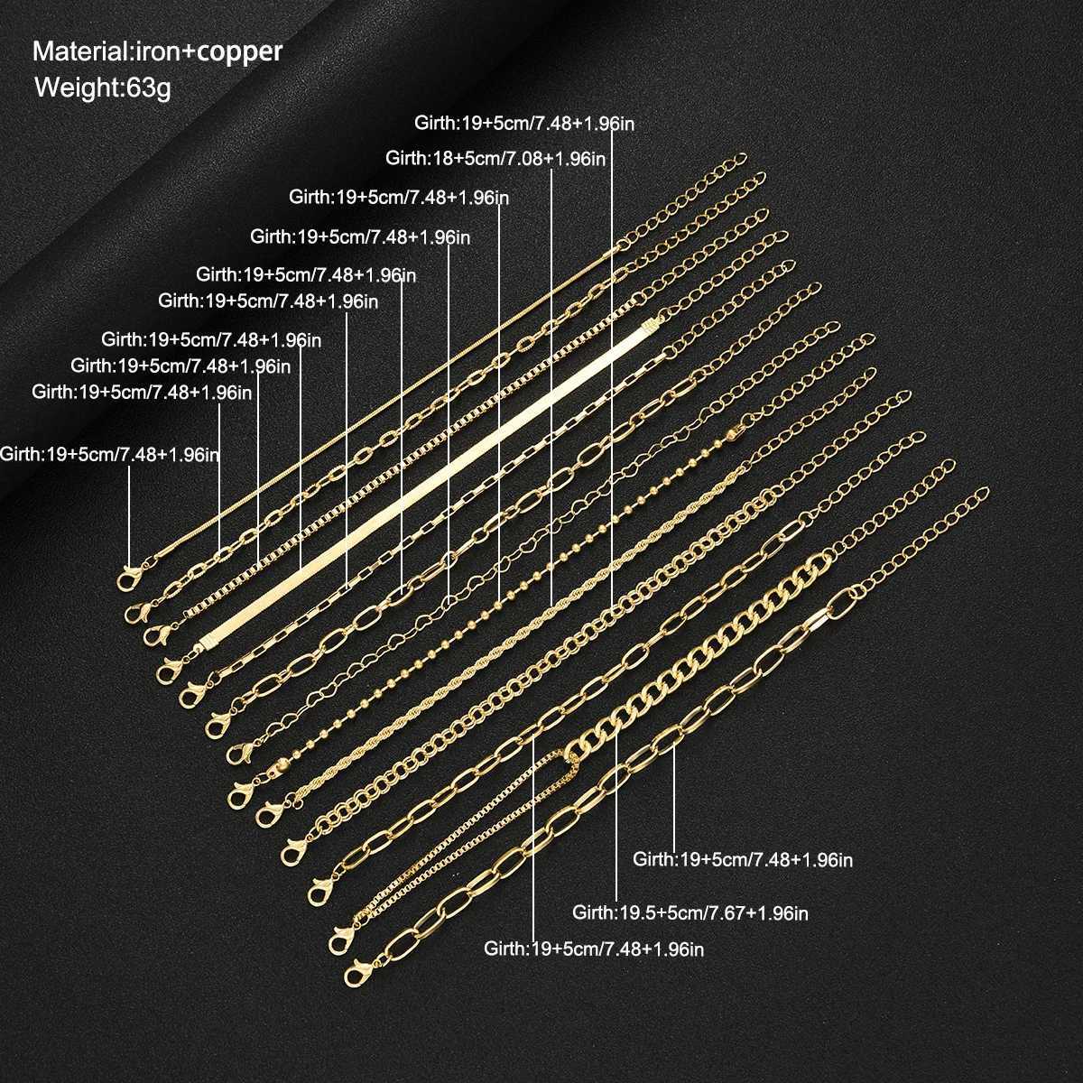 13pcs Boho Chic Minimalist Retro Hip Hop Stackable Bracelets Set For Women Gold Color Texture Multilayer Bracelet Daily JewelryT251110