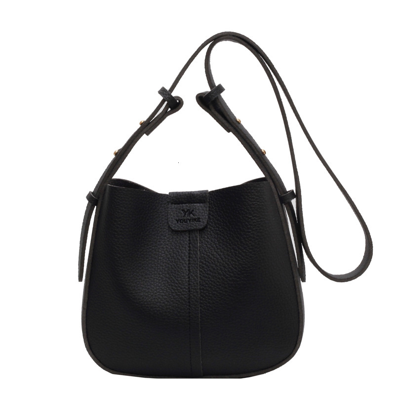 Cross-Border Versatile Small for Women, Fashionable High-Quality Simple Shoulder Crossbody Bag, Vintage Commuter Mother-Daughter Bucket Bag