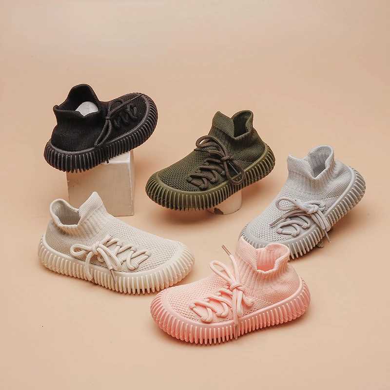 Childrens Sneakers Boy Casual Tenis Shoes Spring Autumn Solid Knit Breathable Kids Shoes Girls Slip on Lightweight Sports ShoesT251110