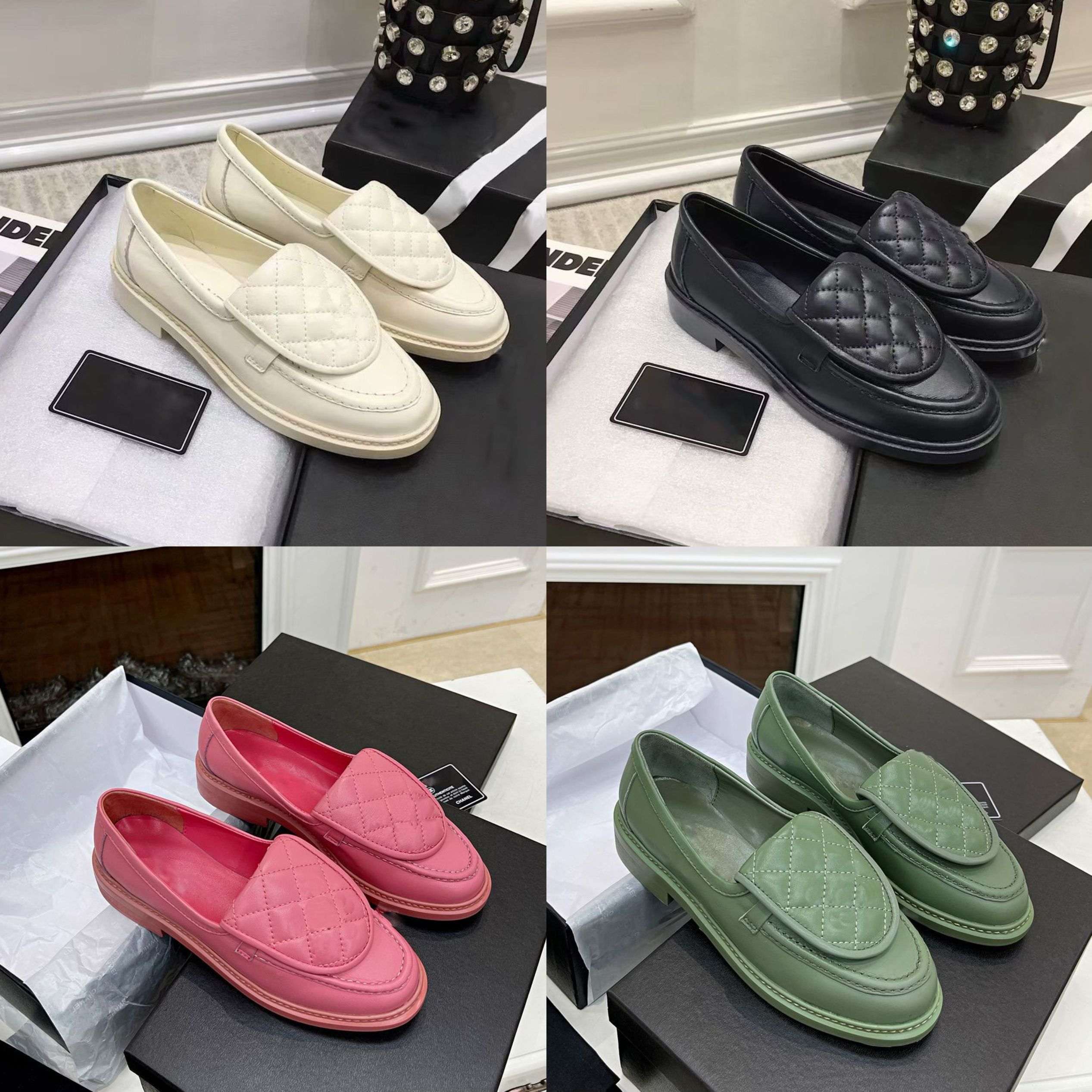 chaussure designer loafers shoes women casual fashion loafers ladies classic platform Rubber loafer shoe Black Shiny real leather round Head sneakers dress shoes