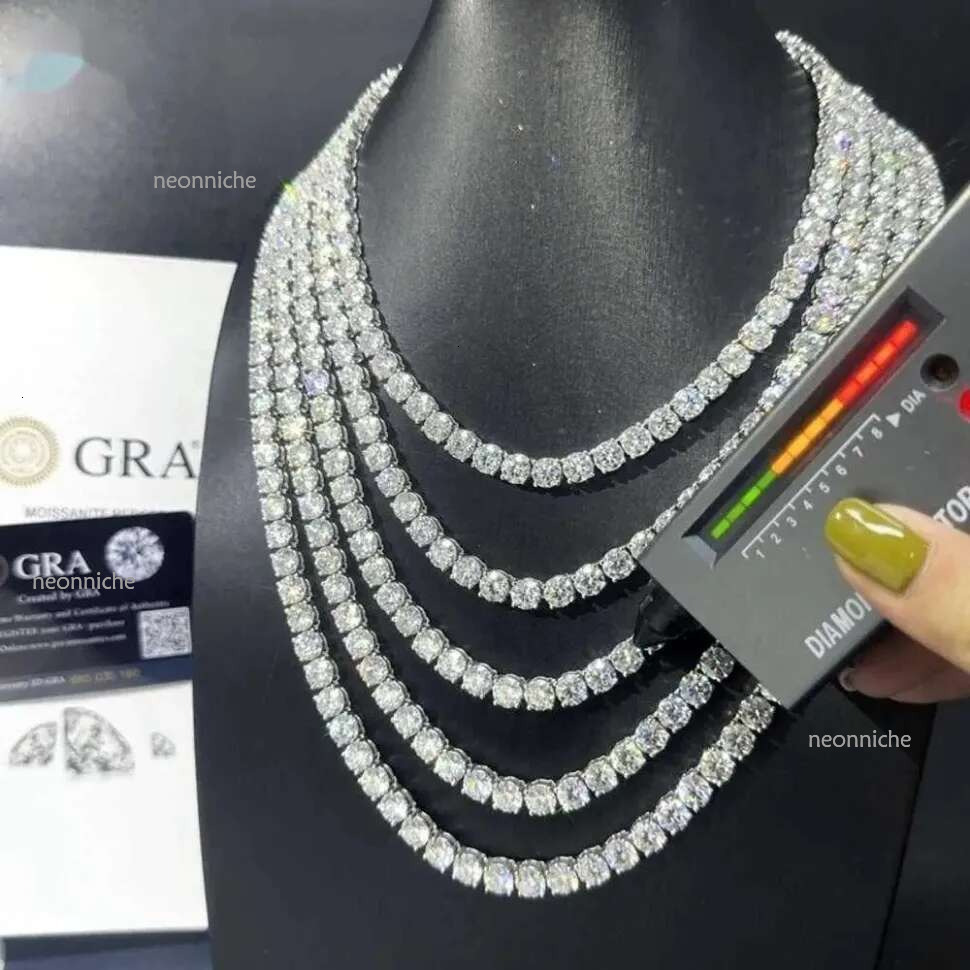 necklace fashion designer Pendant Necklaces Hip Hop Sier VVS Moissanite Dia Necklace moissanite tennis chain