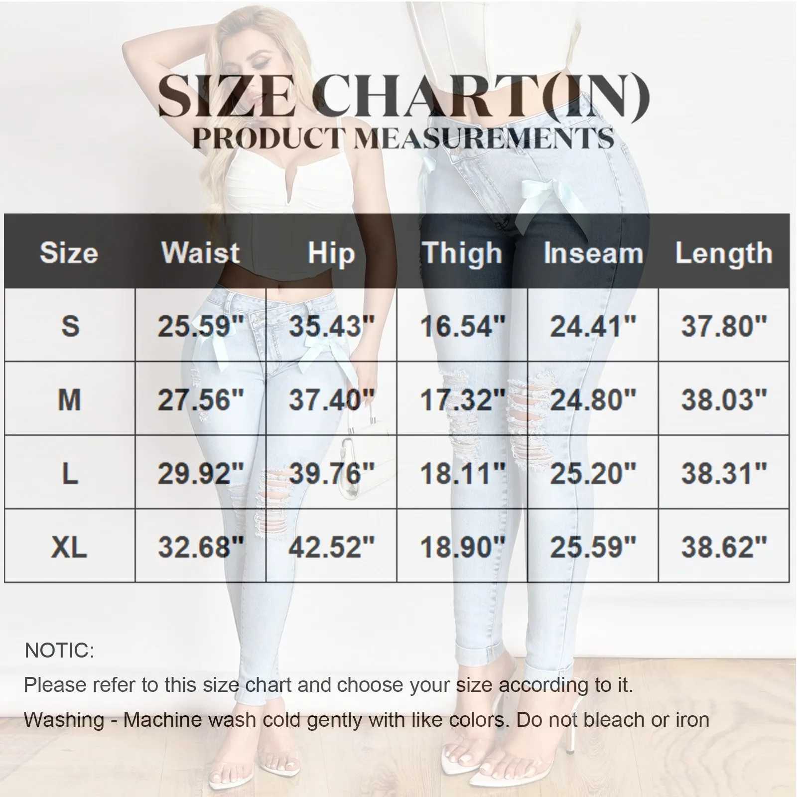 Sexy WomenS Ripped Skinny Jeans With Bow Decoration Suitable For Curvy Women Casual Pants Comfy Pants Women Jeans Ropa Mujer C251110