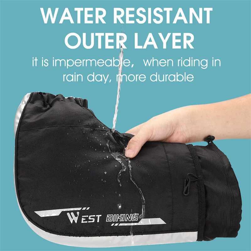 WEST BIKING Winter Bicycle Handlebar Mittens Thermal Windproof Bar Mittens MTB Road Bike E-bike Motorcycle Outdoor Cycling Glove S25118