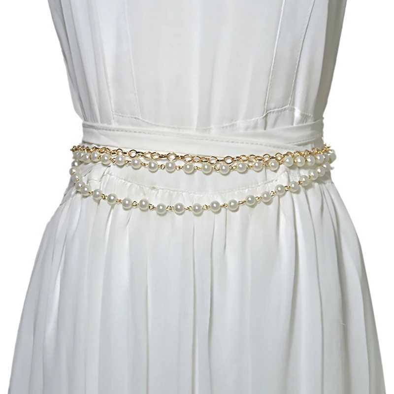 Warm imitation pearl with alloy chain and white imitation pearl chain X250410
