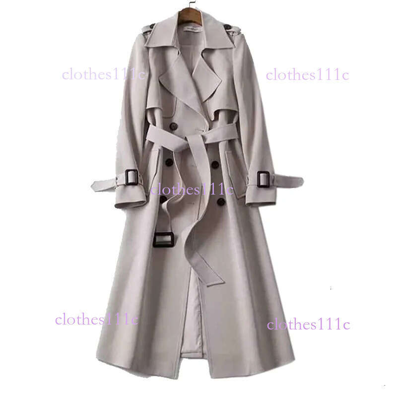 Women S Trench Coats Spring Autumn Fashion Belt Double Breasted Mid Long High Quality Overcoat Windbreaker Female 230503