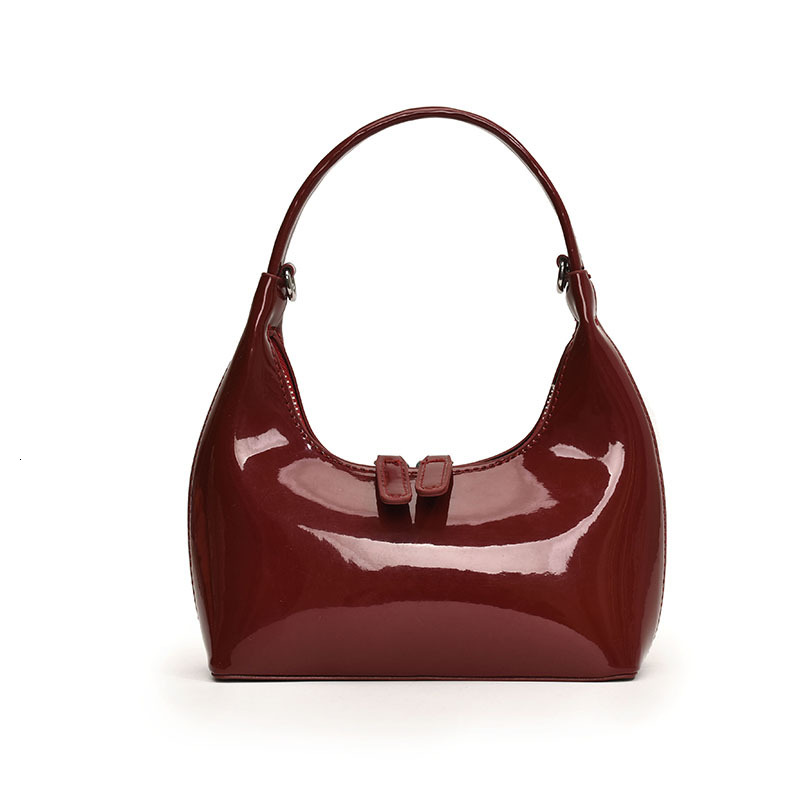 New Patent Leather Handbag Women, High-End Summer Versatile Underarm Bag, Niche Shiny PU Shoulder Bag for Women