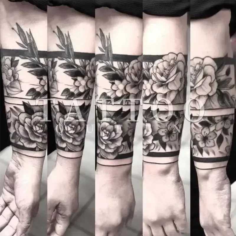 9 pieces of arm ring tattoo stickers waterproof temporary arm tattoos W250410