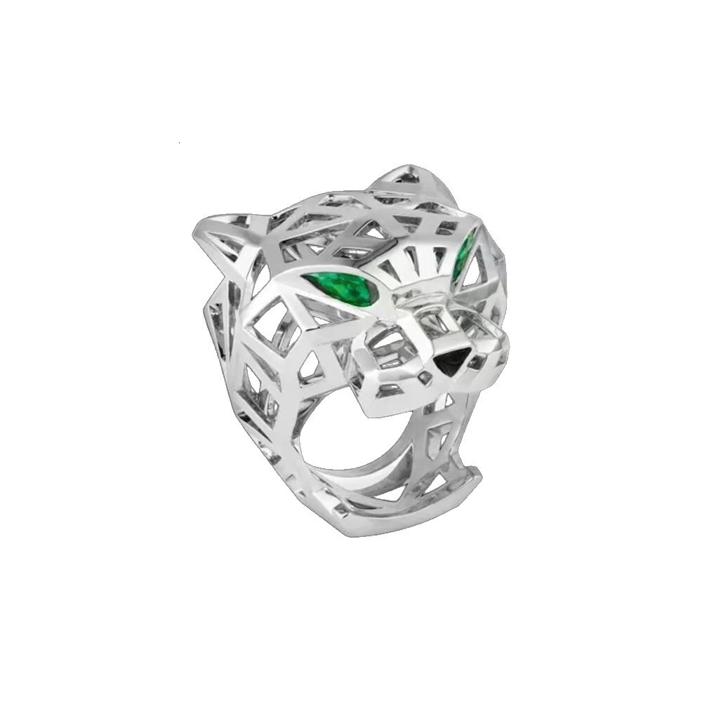 Cross Border European And American Fashion Rings Charming Designer Rings Cool Hollow Green Eyed Tiger And Leopard Head Rings Fashionable Jewelry