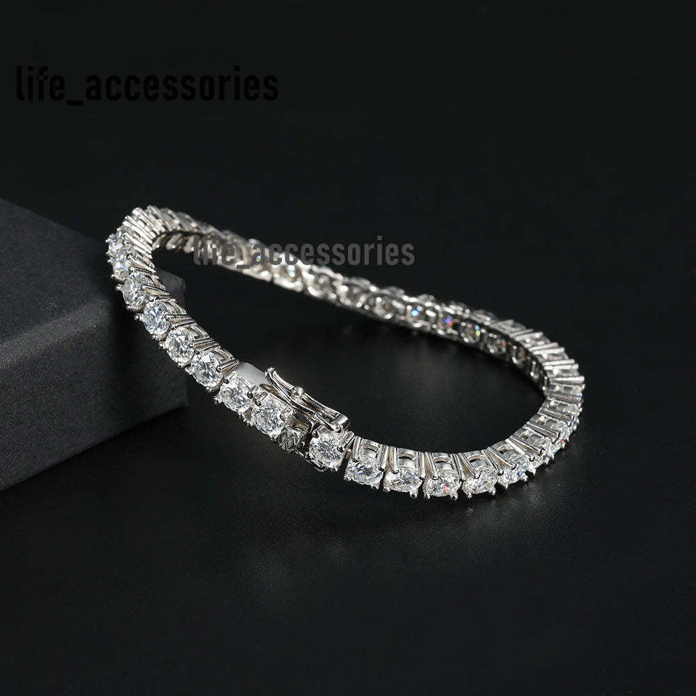 Hot Selling 5mm Bracelets Tennis Chain Women Men VVS Moissanite 925 Sterling Silver Hiphop Tennis Bracelet