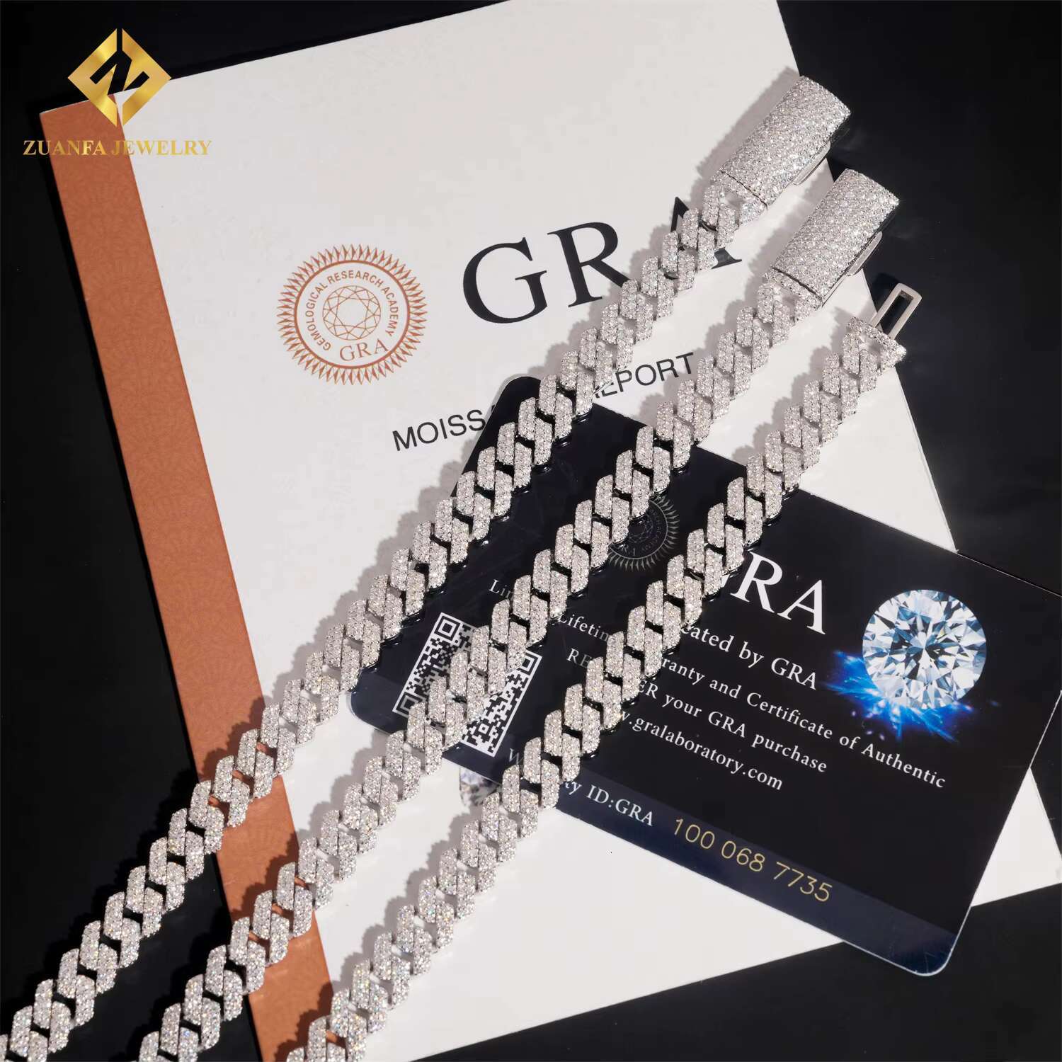 Pass Tester Sier Fine Jewelry Ice Out 8mm Bracelet Hip Hop Silica Cuban Chain