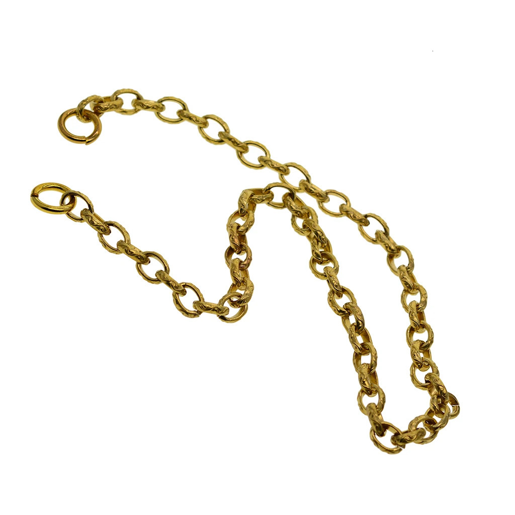 Viking Punk Cyclist Thin Solid Brass 9mm Thick Itlay Cuban Link Pattern Necklace Wallet Jeans Tether Pocket Watch Chain DIY 250410
