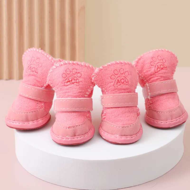 New Arrival 4 piecesset of pet dog shoes for winter warmth suitable for small and mediumsized dogs non slip puppies rain boots shoes cat and dog walki