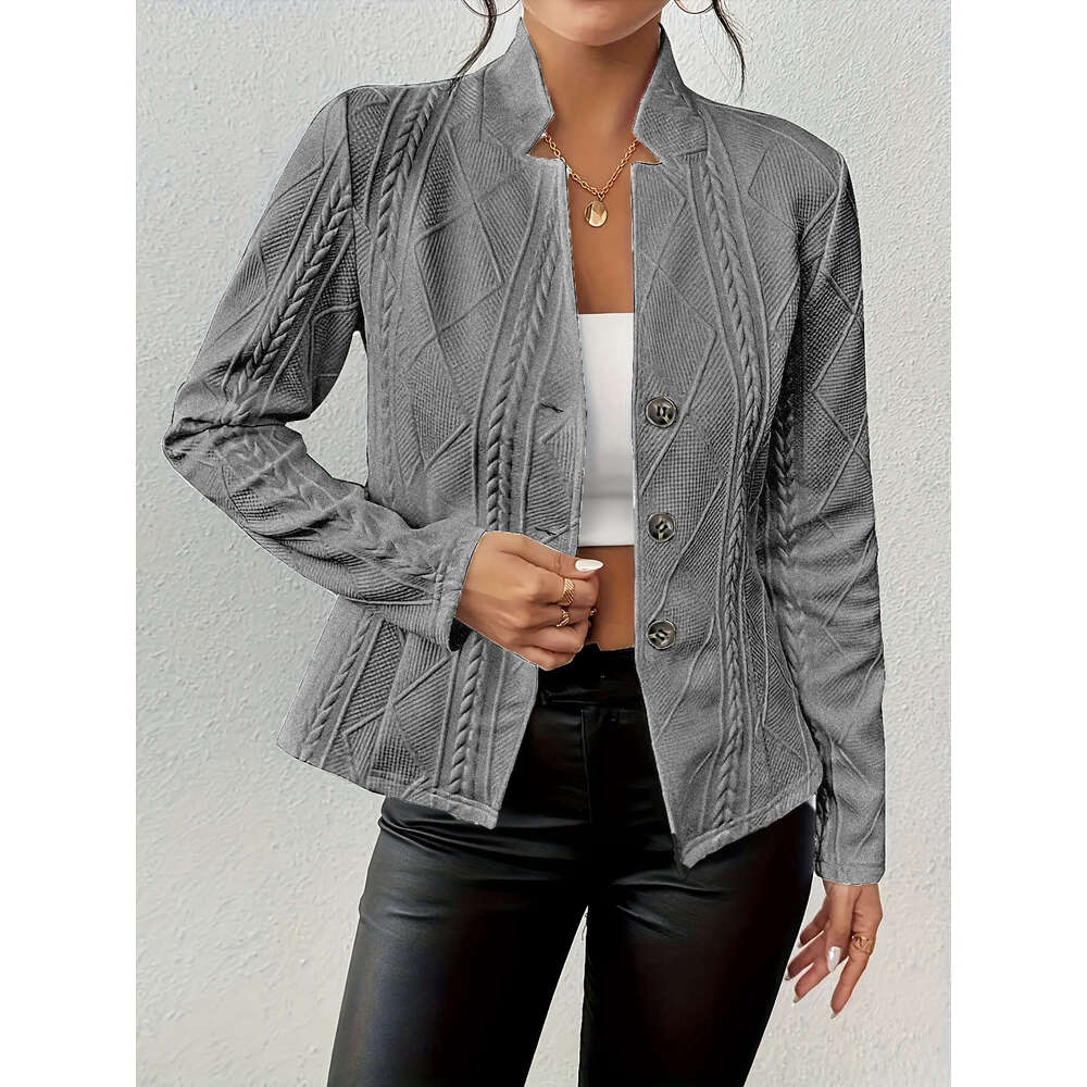 Independent Station Amazon 2024 European and American Foreign Trade Autumn Winter New Hot Sale Button Pattern Small Blazer Jacket