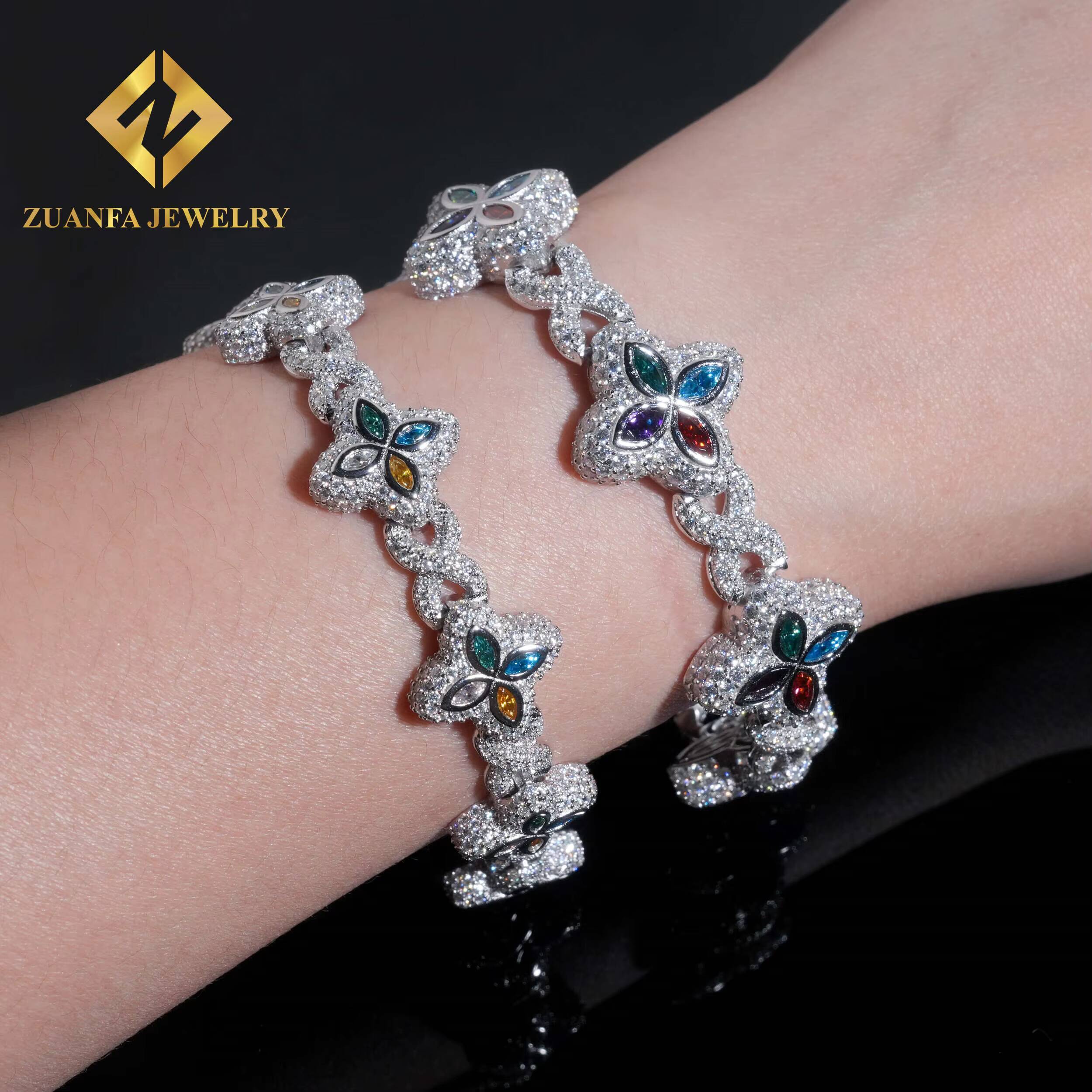 Luxury Hot Sale VVS Iced Out Moissanite Pass Diamond Test 925 Silver Gold Plated Hip Hop Cuban Link Chain Necklace Fine Jewelry