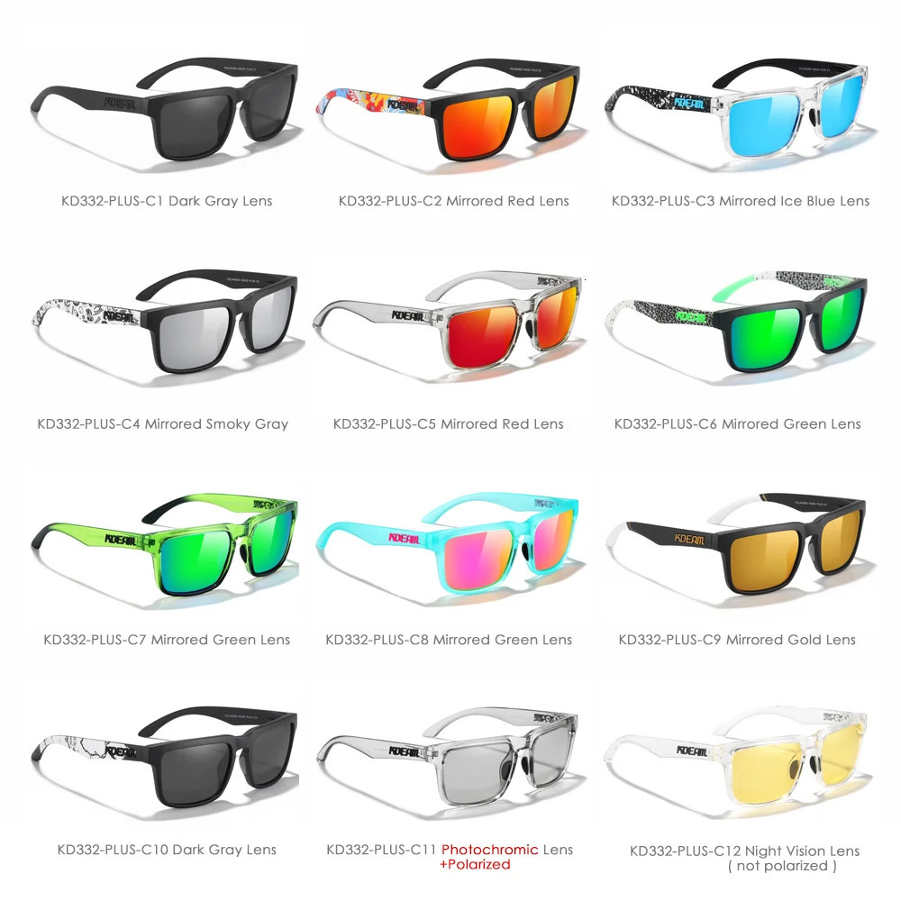 KDEAM PLUS size fishing sunglasses for men 64mm wide polarized driving night vision goggles 250410