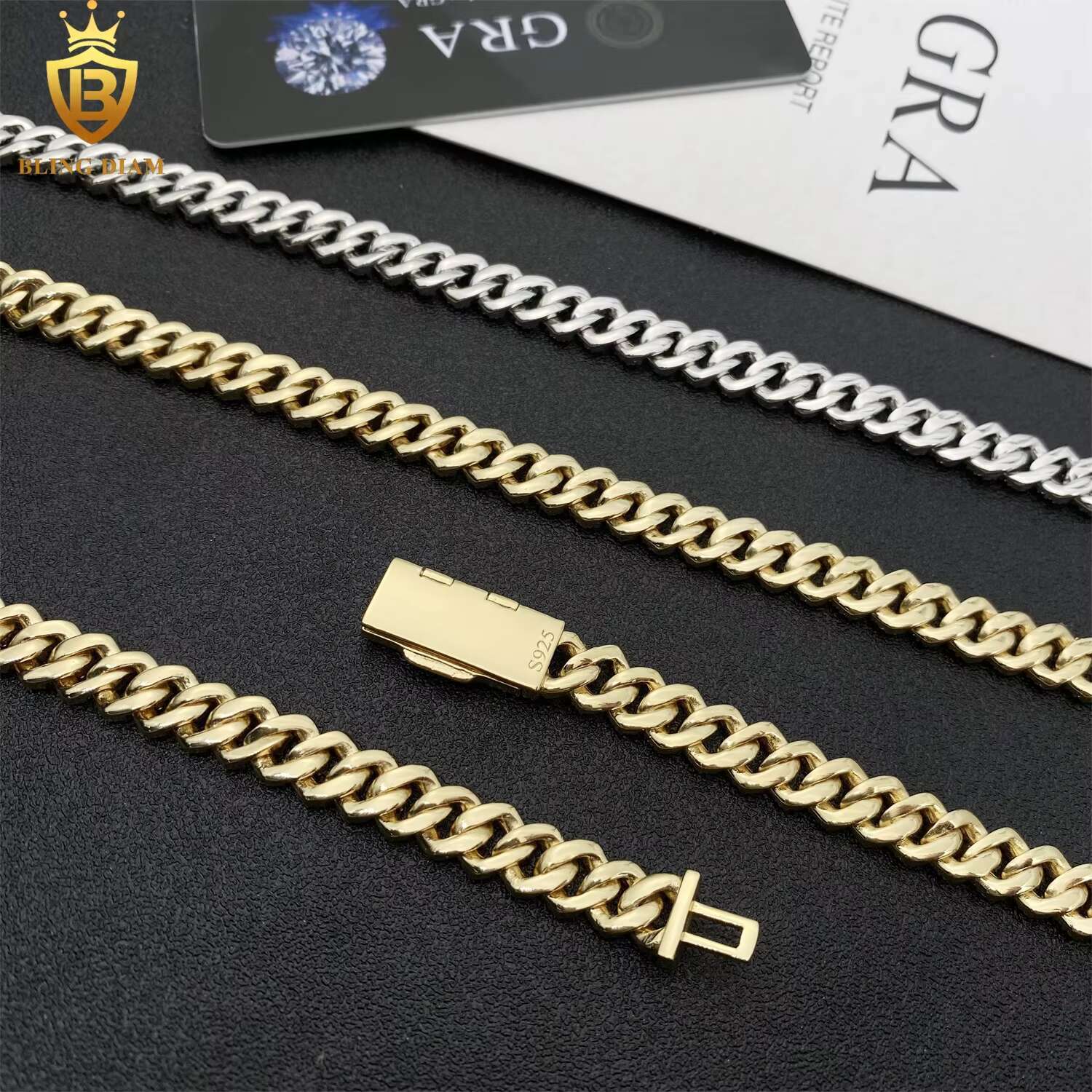 8mm Hip Hop Jewelry 925 Sterling Silver Vvs Moissanite Iced Out Mini Cuban Links Chain Bracelet Necklace