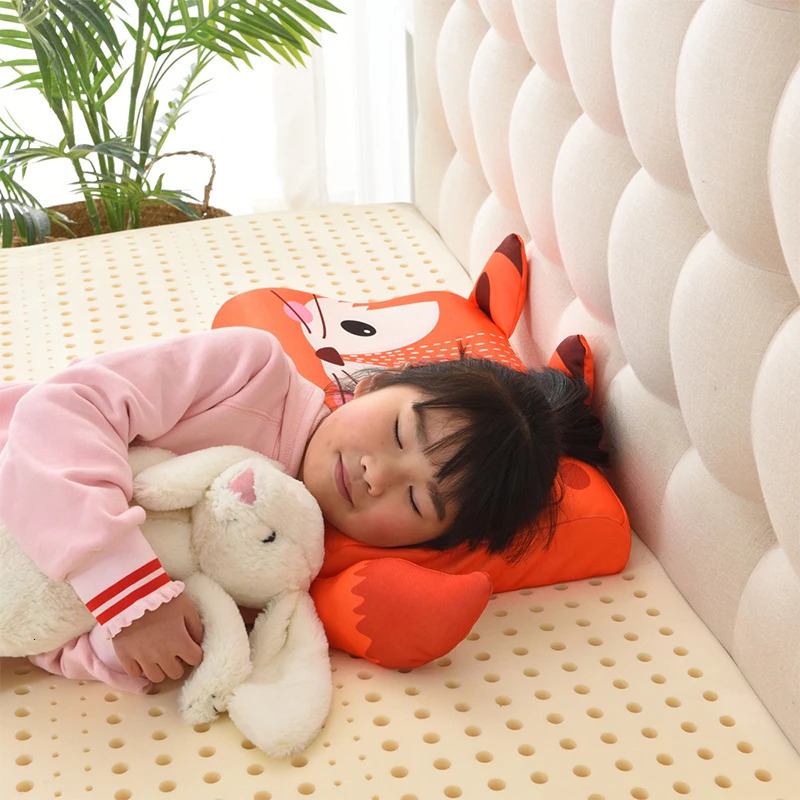 Toddler Memory Foam Pillow With Filler Fiber Slow Rebound Soft Baby Pillow Small Breathable Neck Pillow Cartoon Pillows Washable 251104