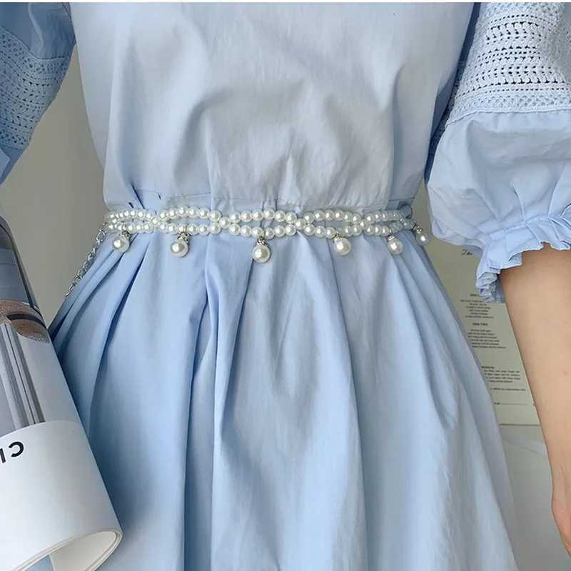 Big Pearl Waist Chain Wen Elastic Band Diamond Decoration Fully Matched Skin Fashionable Leisure Luxury Design Girls Gothic Style X250410