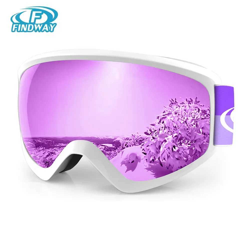 Findway Kid Ski Goggles Anti Fog UV Protection Snow Goggles OTG Design Over Helmet Compatible Skiing Snowboarding K251110