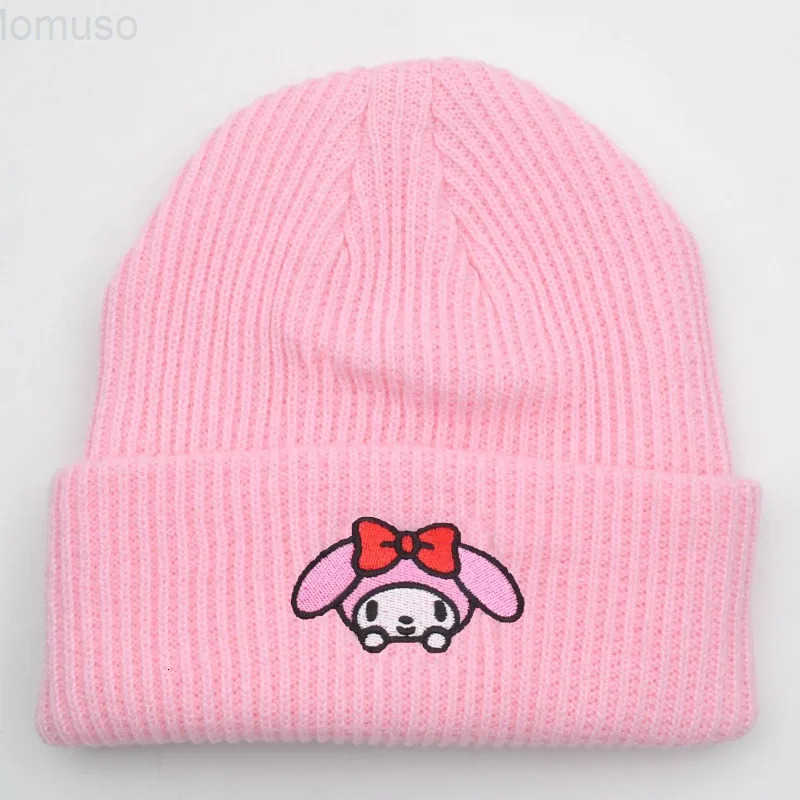 Sanrio Kuromi Hello Kitty Winter Hat Melody Cinnamoroll Pochacco Japanese Beanie Outdoor Warm Knit Women Vintage Female Gift H251110