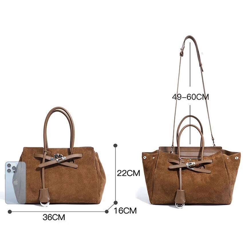 New Women's Genuine Leather Niche Large Capacity Tote Versatile Commuter Handbag Top Handle Single Shoulder Crossbody Bag Suotong1110