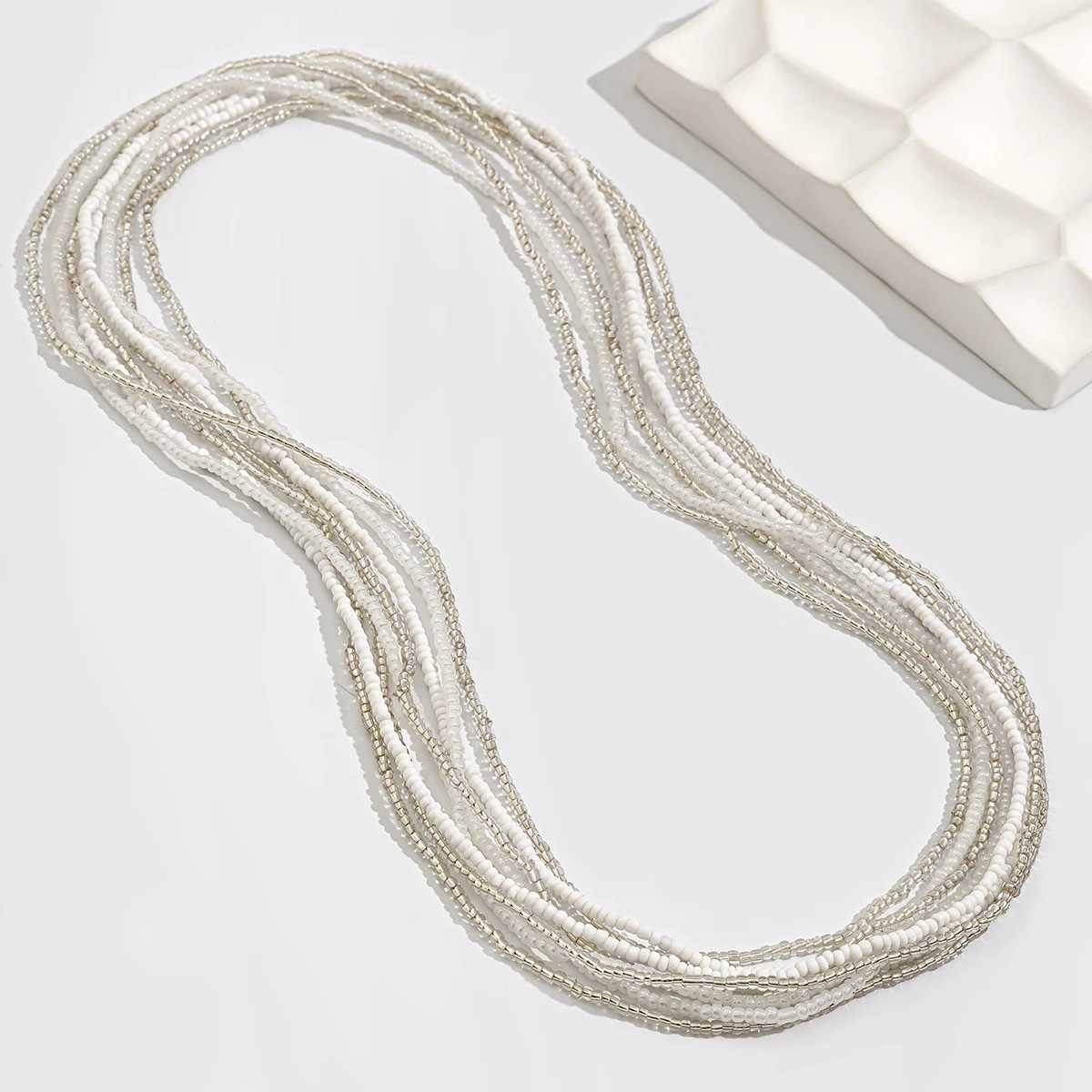 Ingemark 8Pcs/Set Bohemian Bead Waist Chain Warm Girls Summer Beach Bikini Elastic Navel Belt Y2K Jewelry Accessories X250410