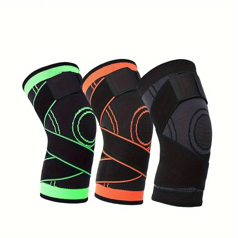 1pc Sports Knee Pad Men Pressurized Elastic Knee Pad Support Fitness Gear Basketball Volleyball Brace Tennis Cycling Protector 250410