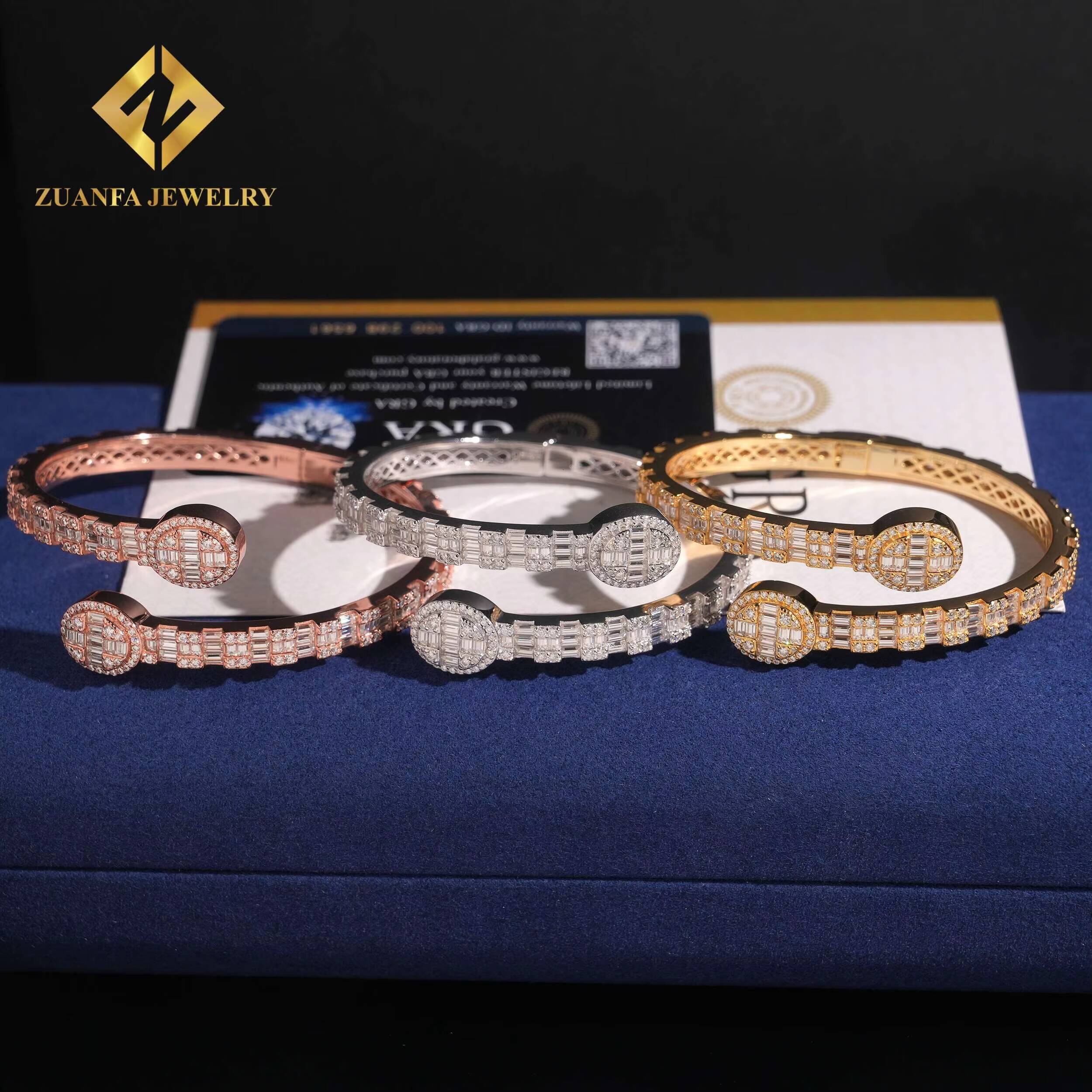 New Arrivals Pass Diamond Tester 925 Solid Silver High Quality VVS Iced Out Moissanite Hip Hop Jewelry Bracelet Bangle