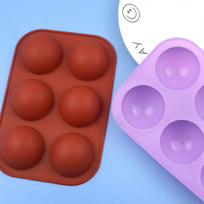 In Stock Wholesale 6-Linked Small Half Round Silicone Cake Jelly Aromatherapy Candle Plaster Mold DIY Ice Eating