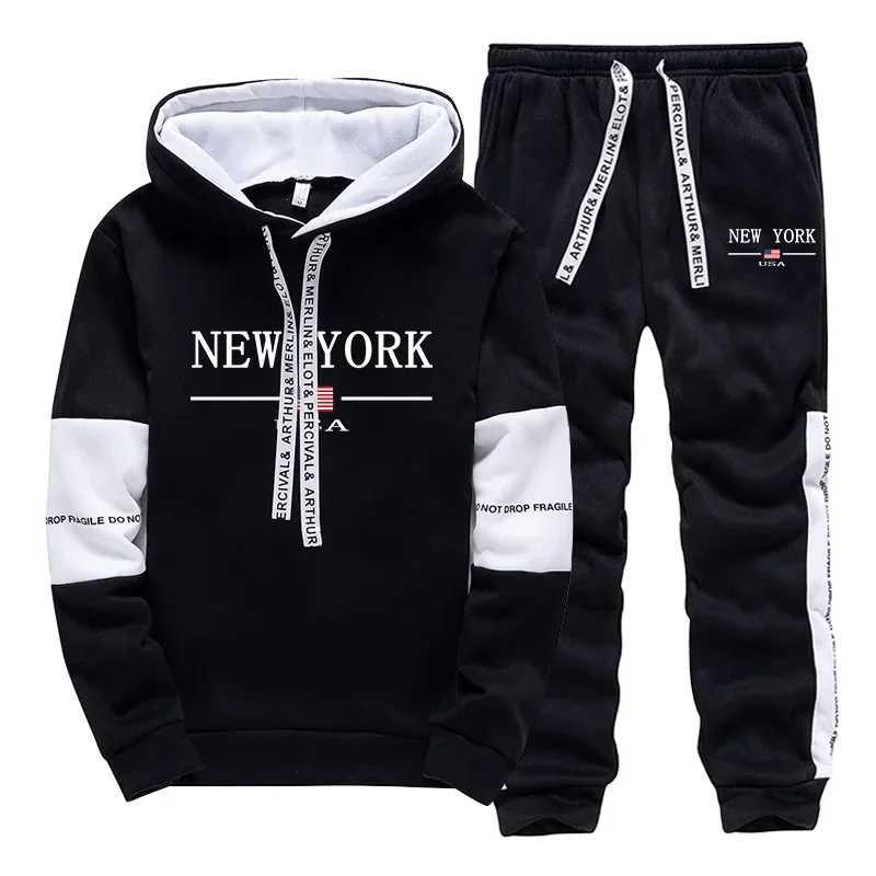 Quality Mens Tracksuit Casual Print Sweatshirts Sports Jogging Mens Clothing Autumn Winter Sportswear Single Piece Hoodie Pants W251110