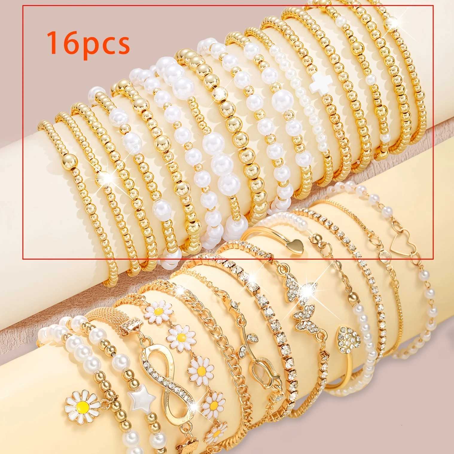 16/13 Bohemian style girl bead bracelet set multi-element bracelet set daily vacation wear graduation season gift givingT251110