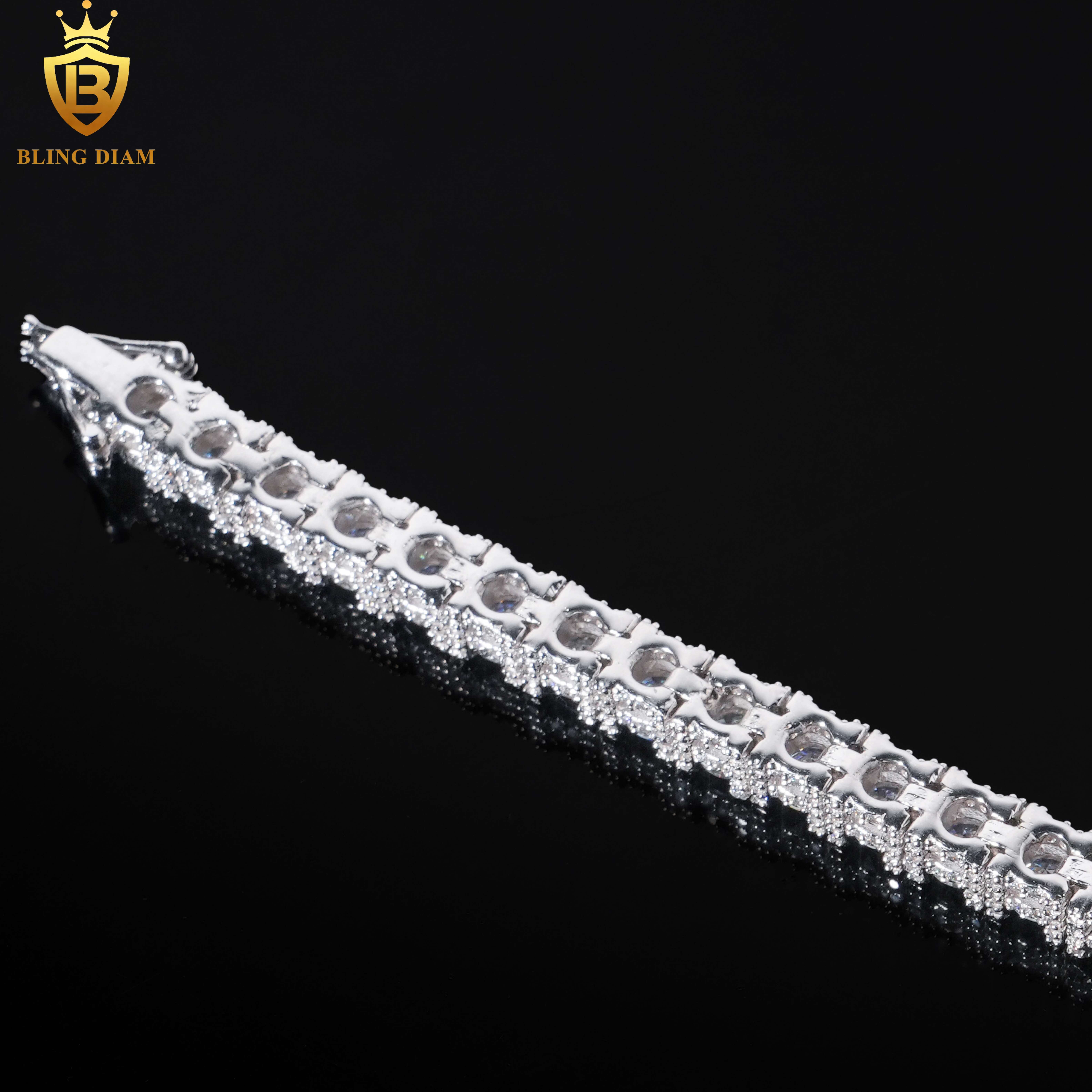 5mm 6.5mm Fashion Jewelry 925 Sterling Silver VVS Moissanite Iced Out Tennis Chain Bracelet Necklace