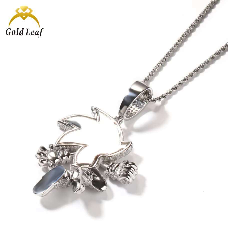 Fashion Jewelry Hiphop 925 Sterling Silver Iced Out Sonic Pendant VVS Moissanite Sonic Custom Cartoon Character Pendant