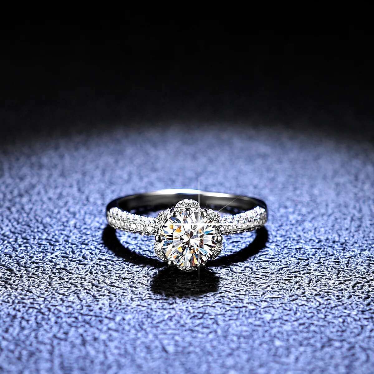 PT950 Platinum 18k White Gold Ring for Women Eternal Wedding Jewelry Real GRA VVS 1 Carat Moissanite Ring Bride Accessories