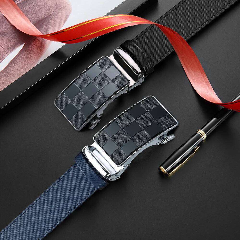 Mens Belts Metal Automatic Buckle Brand Quality Genuine Luxury Leather Belt for Men Famous 115 125 150 135cm