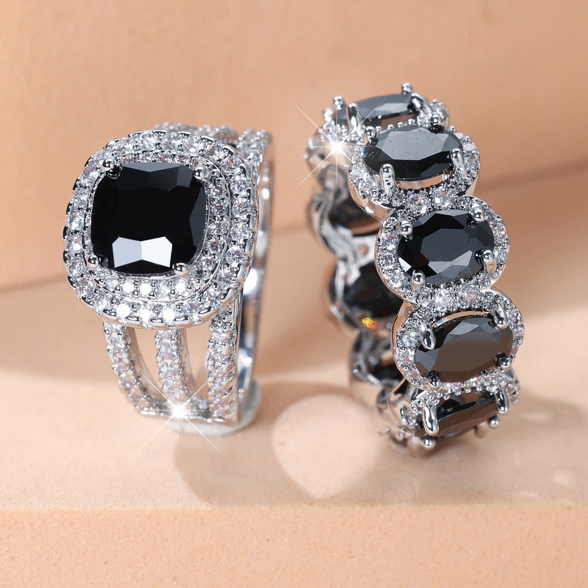 European Designer Rings And American Egg Shaped Fashion Rings With Full Circle Micro Inlaid White Diamond Zircon Rings Luxurious Full Diamond Rings Ar