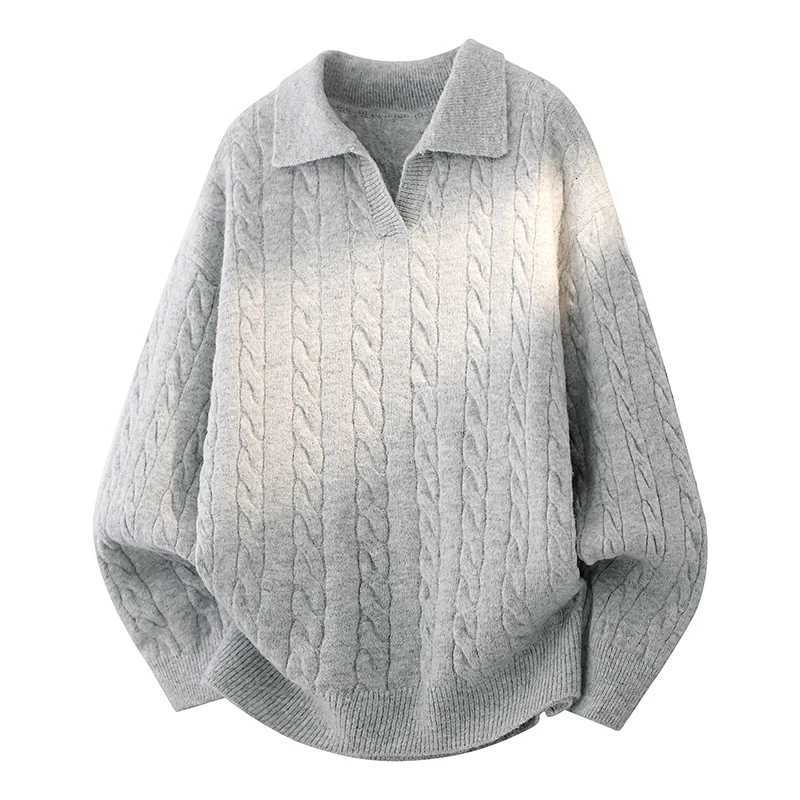 Fashion Mens Long Sleeve Knit Pullover Shirt Style Collar 2025 Fall Casual Loose Fit Comfortable Versatile Sweater Men Knit Sweatercoat Y251110