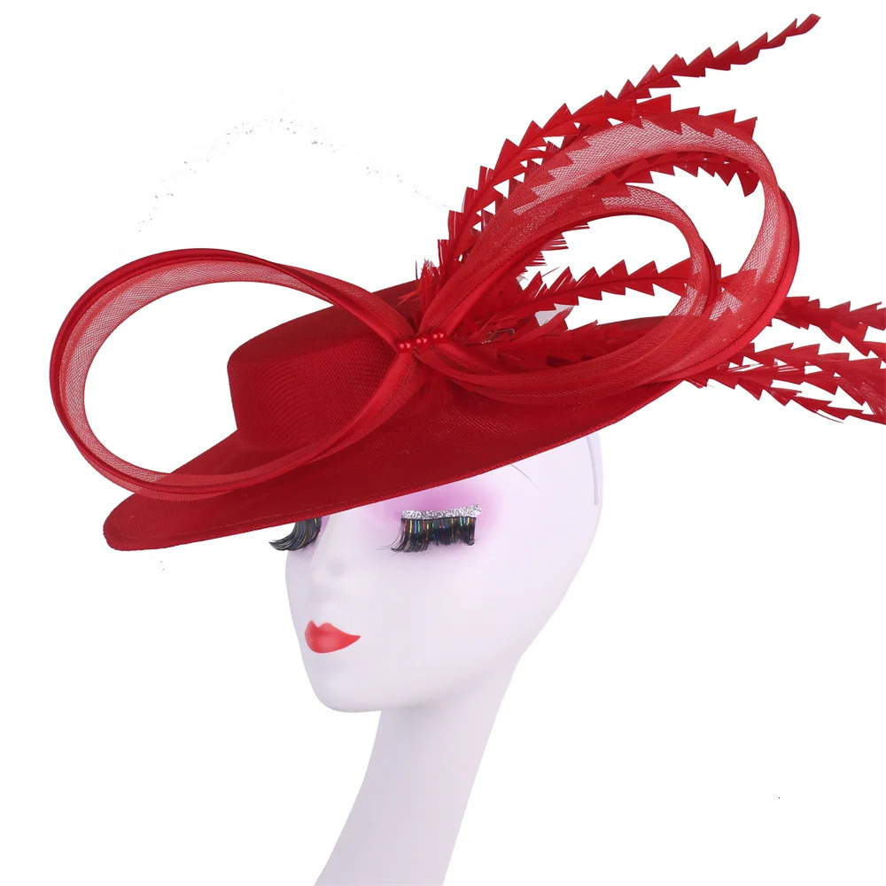 Women Church Fascinator Feathers Hat Kentucky Party Pillbox Cap Wedding Elegant Ladies Wedding Headpiece Event Nigh Tea Chapeau 250409