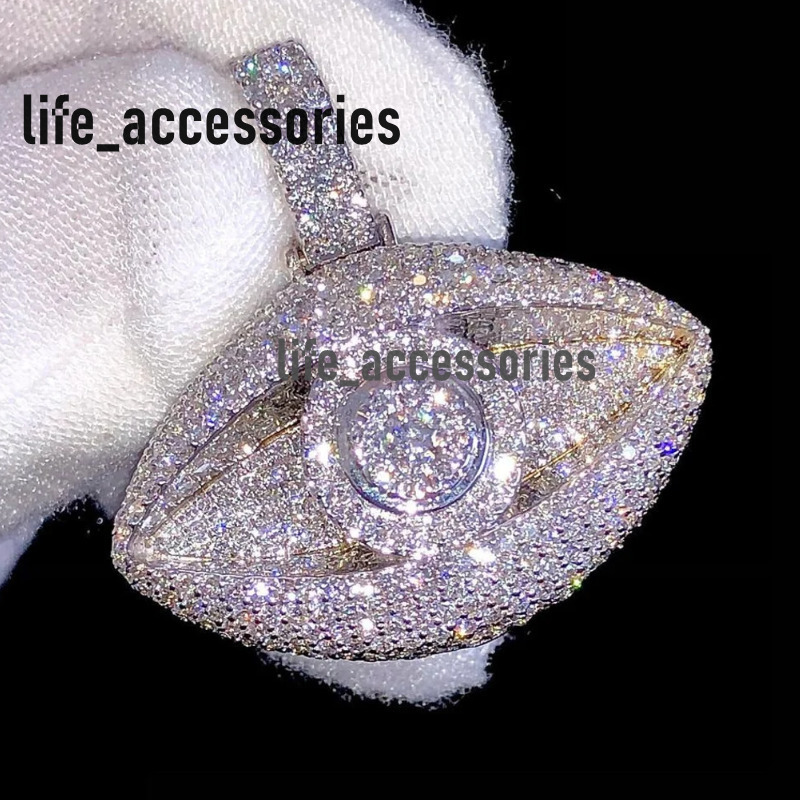 Sterling Silver 925 Hip Hop Pendant Personality New Design Eye Pendant VVS Iced Out Diamond Bling Moissanite Pendant