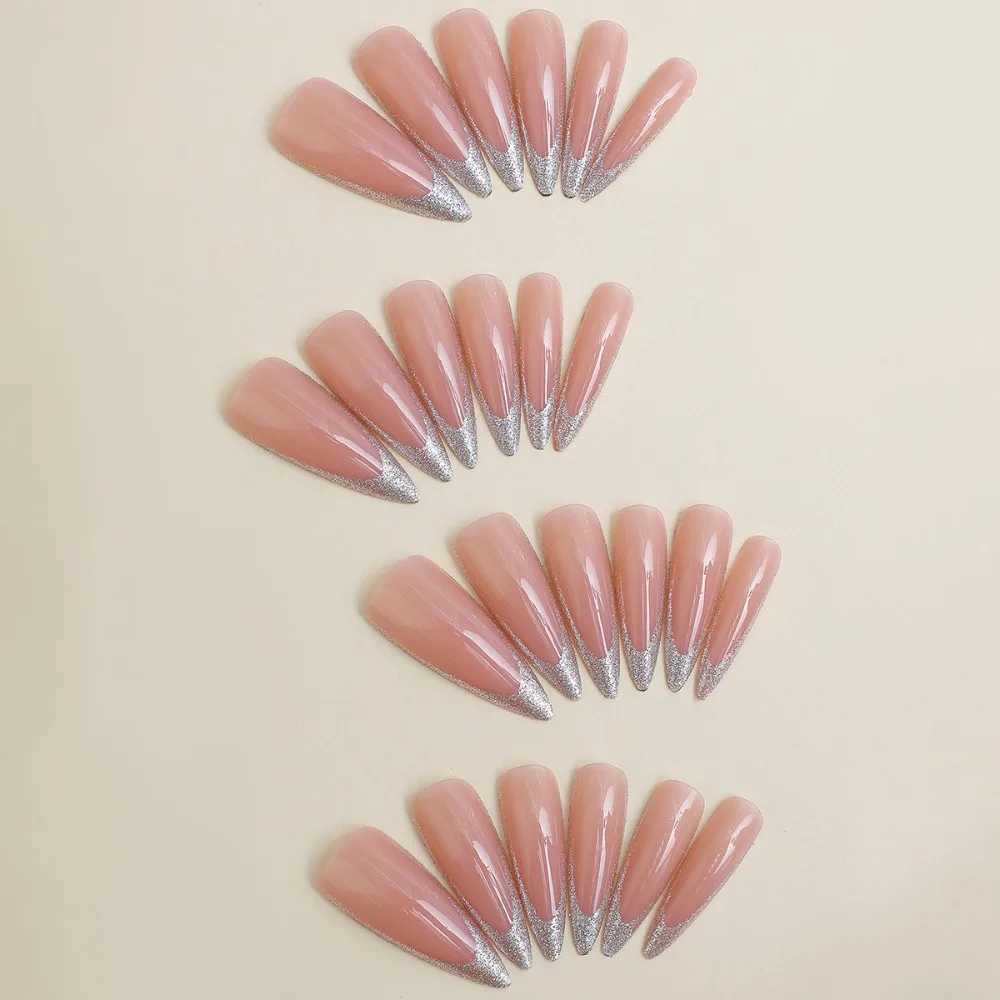 Corner head almond fake nail waterproof wearable ergonomic full set of fake nail press machine W250410