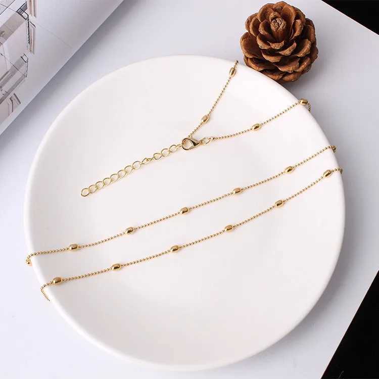 Wen New Summer Casual Fashion Body Clothing Chain Copper Bead Chain Simple Waist Chain BD7046 X250410