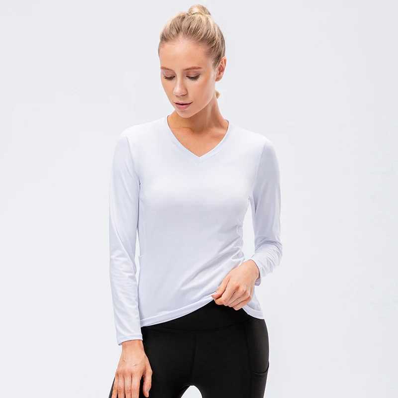 Womens yoga top long sleeved fitness sports top quick drying exercise top womens outdoor running sports topXJ250410