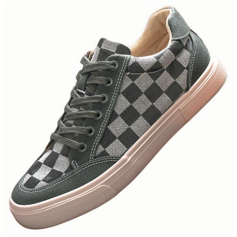 New men's breathable black canvas shoes sports casual board shoes 2025
