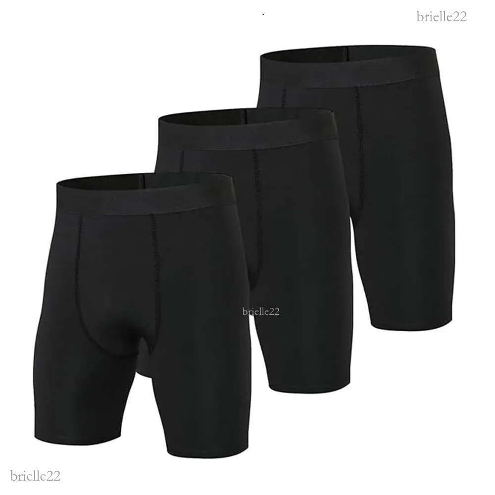 3 Pack Compression Shorts Men Basketball Running Athletic Underwear Boxer Briefs Performance Workout Sports Baselayer Tights 250219
