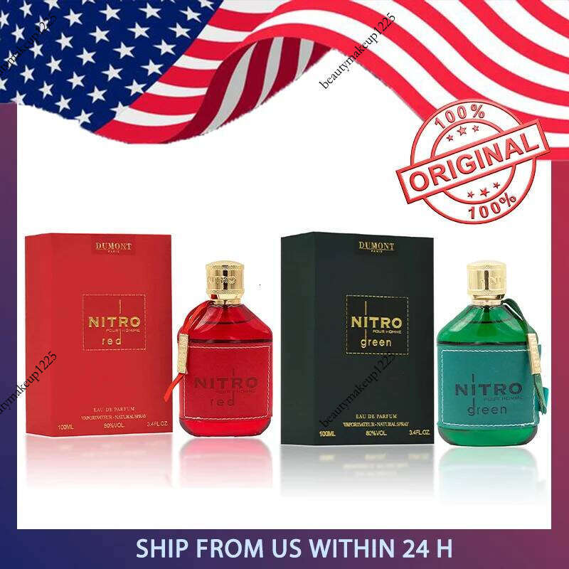 Dumont NITRO RED 3.4oz Eau De Parfum Luxury Perfume for Men Fruit Woody Floral & Masculine Fragrance - Long Lasting