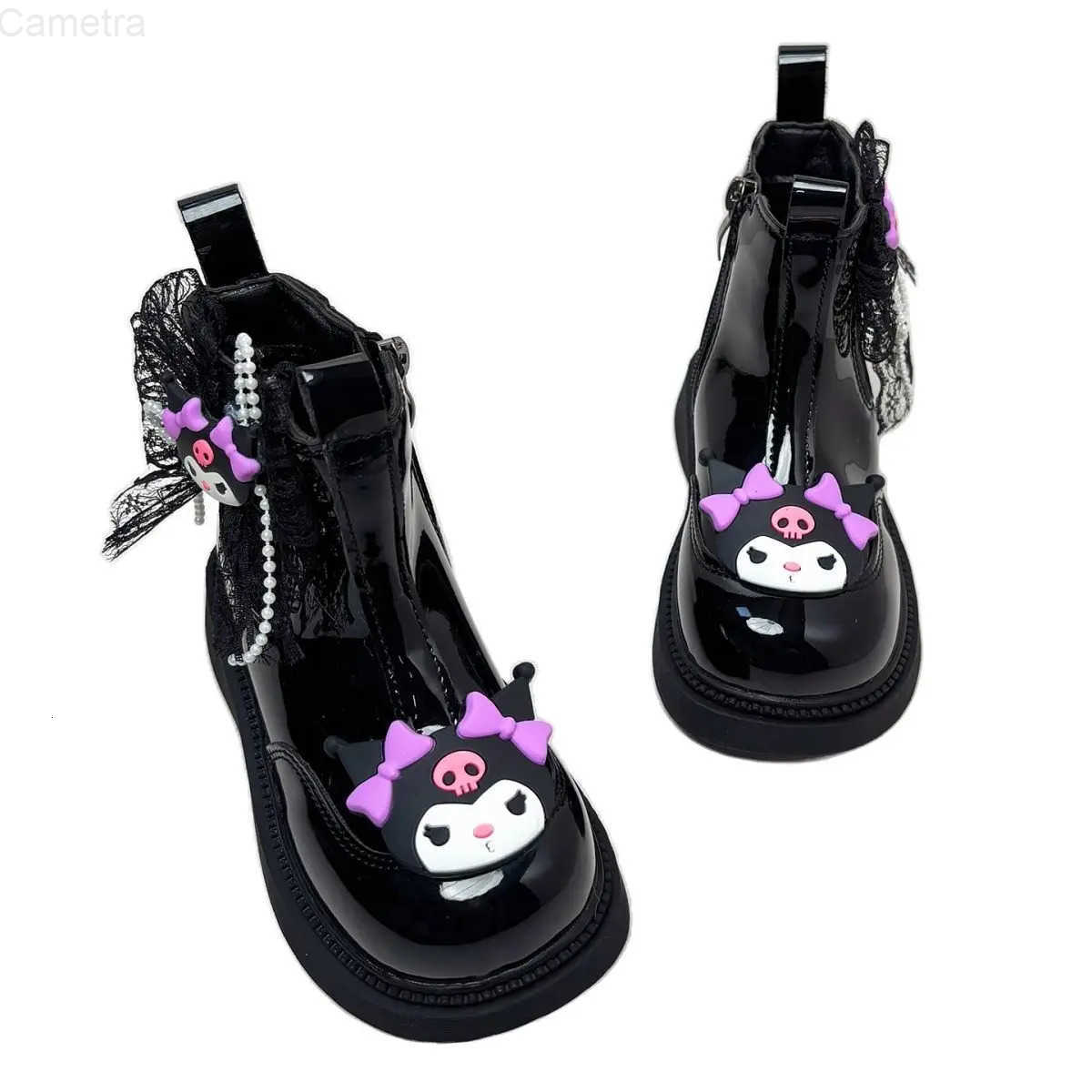 Sanrio Kawaii Kuromi Autumn Winter Girl Cotton Boots Children Lovely Cartoon Martin Boots Student Thermal Cotton Shoes Gifts H251110