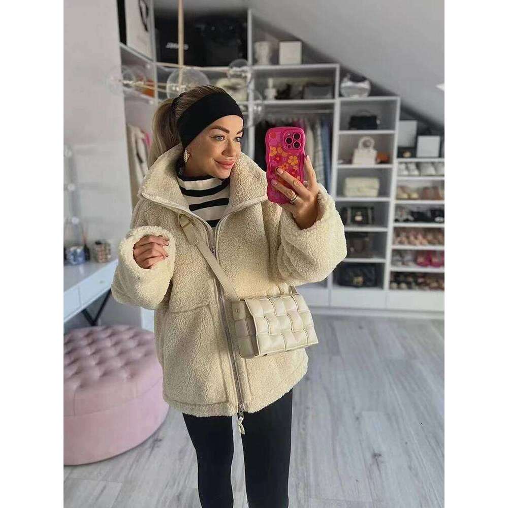 SIYANG Women Autumn Fashion Loose Teddy Coat Female Pockets Zipper Warm Faux Lamb Jacket Ladies Casual Outerwear