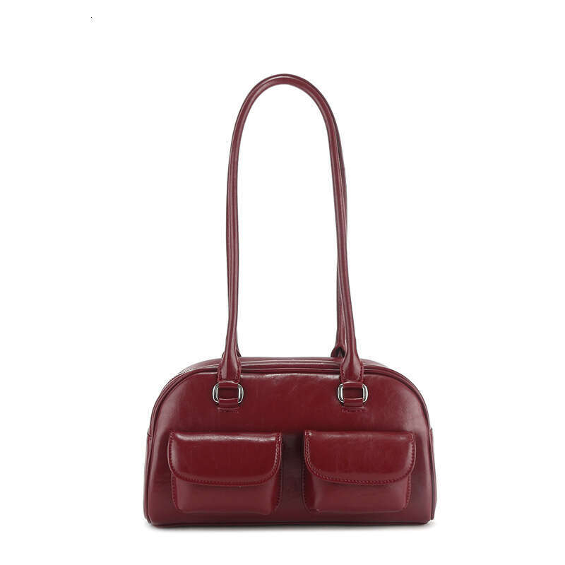 Korean niche spliced shoulder Yunzhen same style dizziness pin bowg Boston armpit bag women chubby 2025 temperament versatile new trend clothing ins