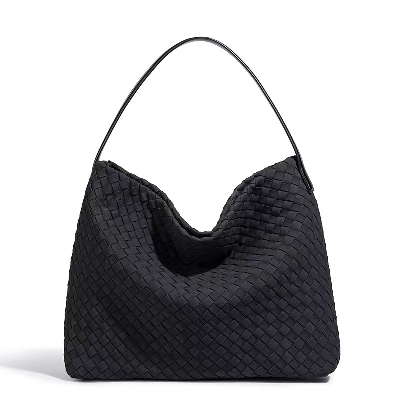 new women's woven bag, bucket bag, fashion large capacity single shoulder crossbody tote bag, handbag